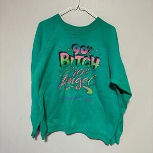 1991 vintage crewneck “90% Bit** 10% angel” Atlantic City sweater size XXL